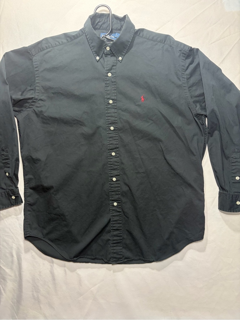 Ralph Lauren Black Button-Down Shirt with Red Pony